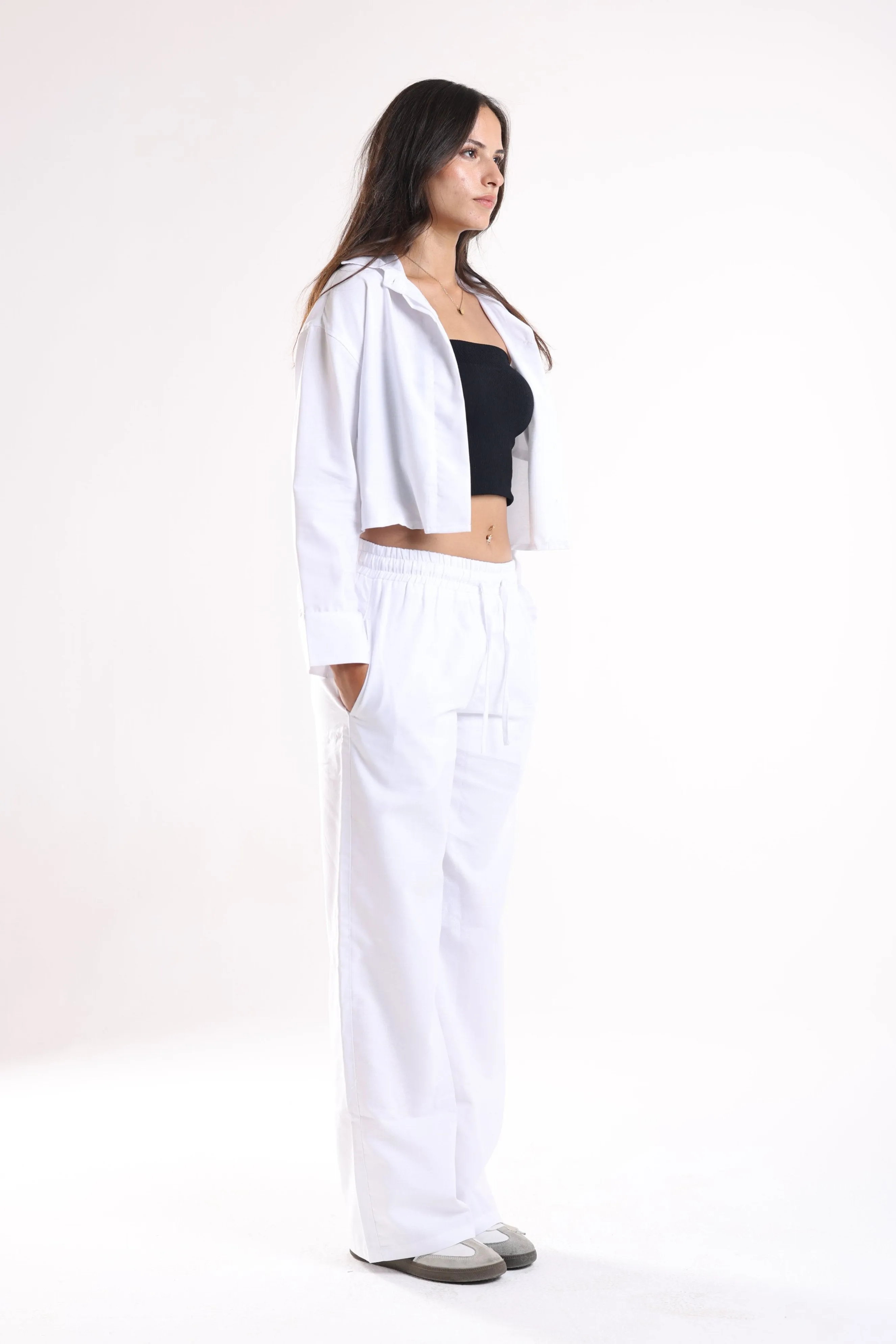 CROPPED SHIRT - WHITE