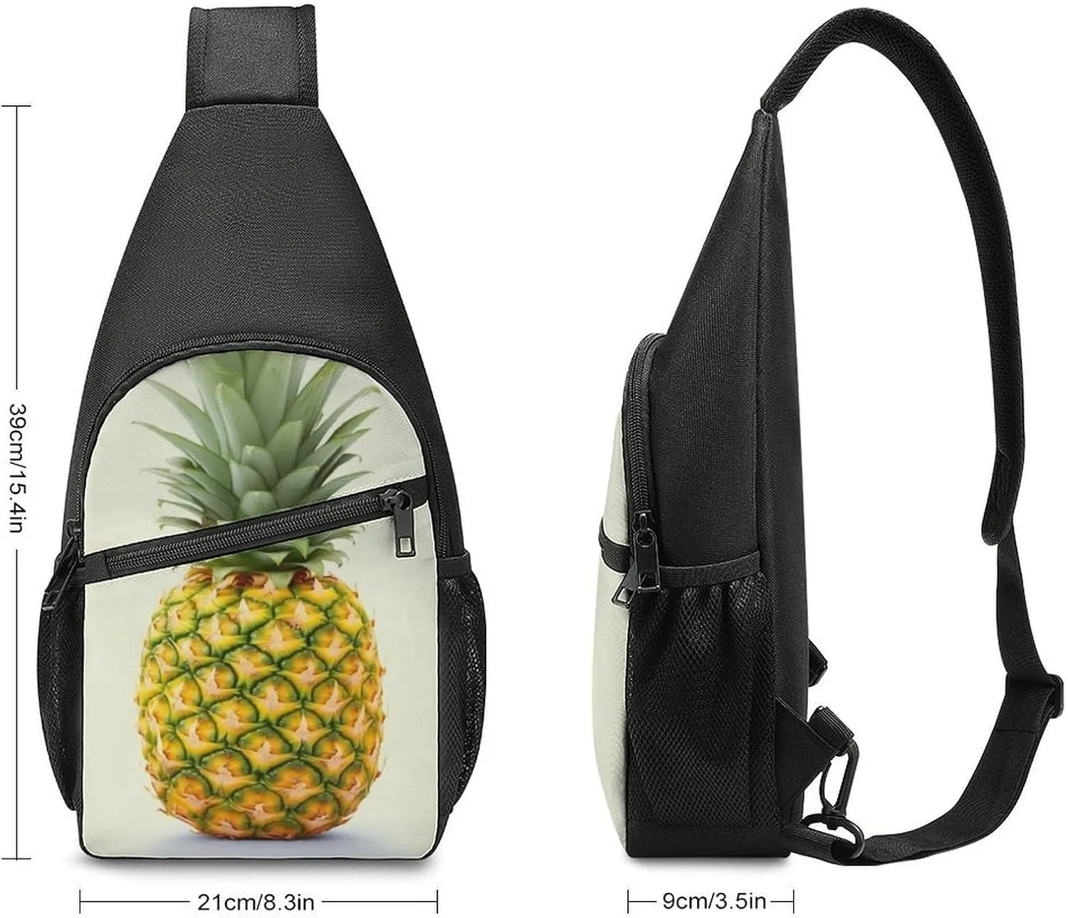 Crossbody Bag Travel Sling Bag for Men Small Sling Backpack Fresh Pineapple Chest Bag Shoulder Bag for Outdoor