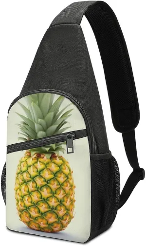 Crossbody Bag Travel Sling Bag for Men Small Sling Backpack Fresh Pineapple Chest Bag Shoulder Bag for Outdoor