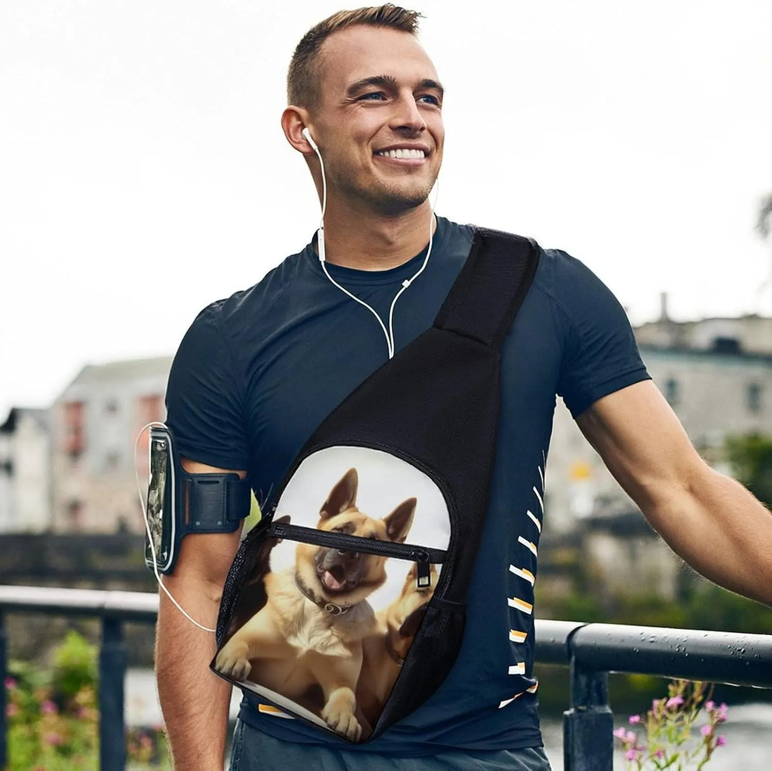 Crossbody Bag Travel Sling Bag for Men Small Sling Backpack Pineapple Chest Bag Shoulder Bag for Outdoor