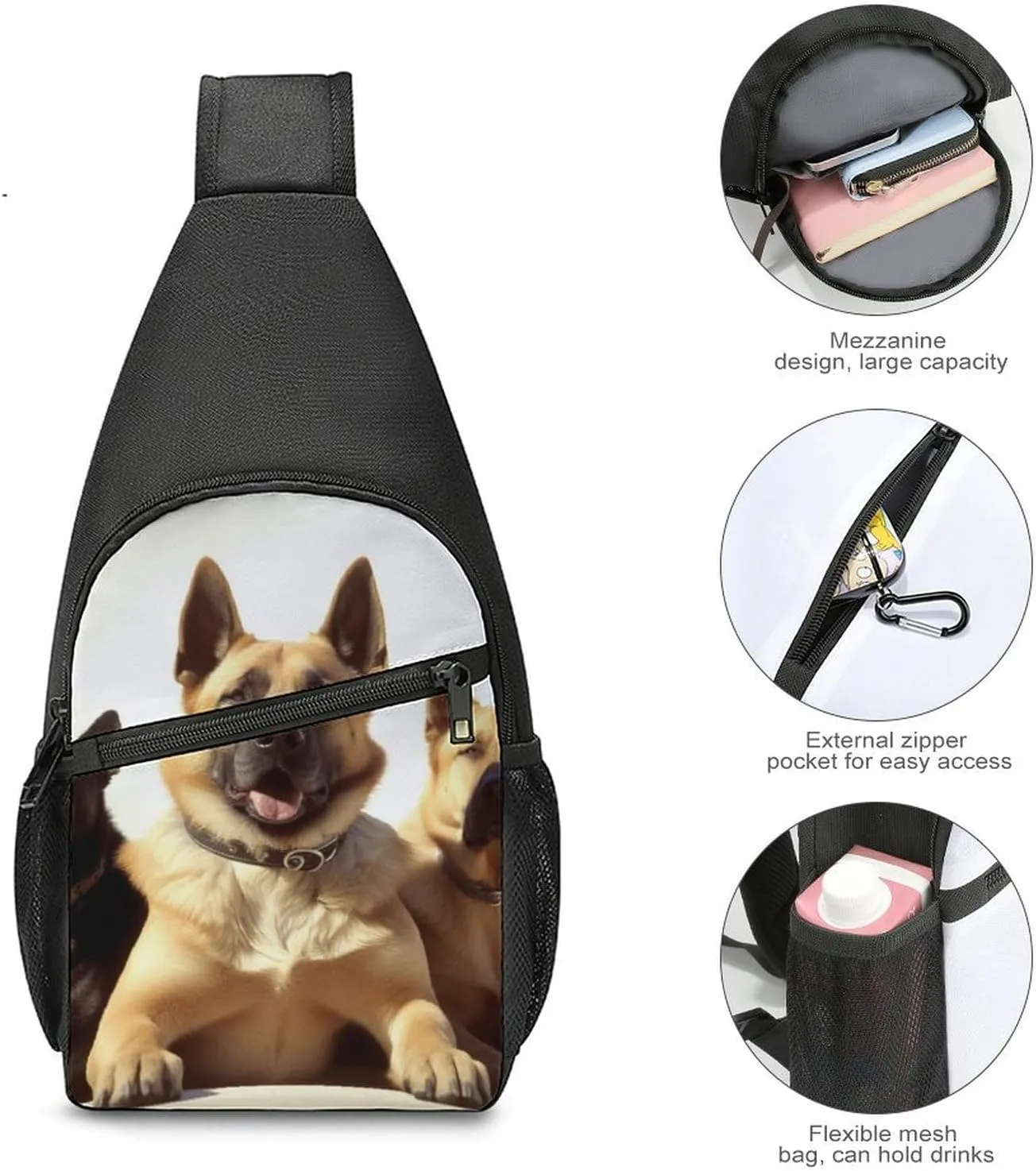 Crossbody Bag Travel Sling Bag for Men Small Sling Backpack Pineapple Chest Bag Shoulder Bag for Outdoor