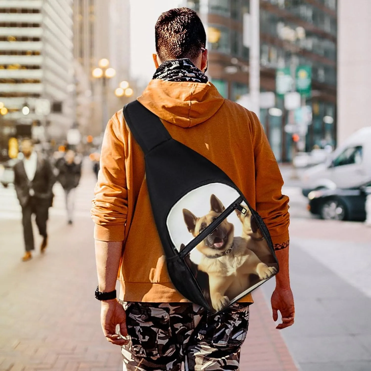 Crossbody Bag Travel Sling Bag for Men Small Sling Backpack Pineapple Chest Bag Shoulder Bag for Outdoor