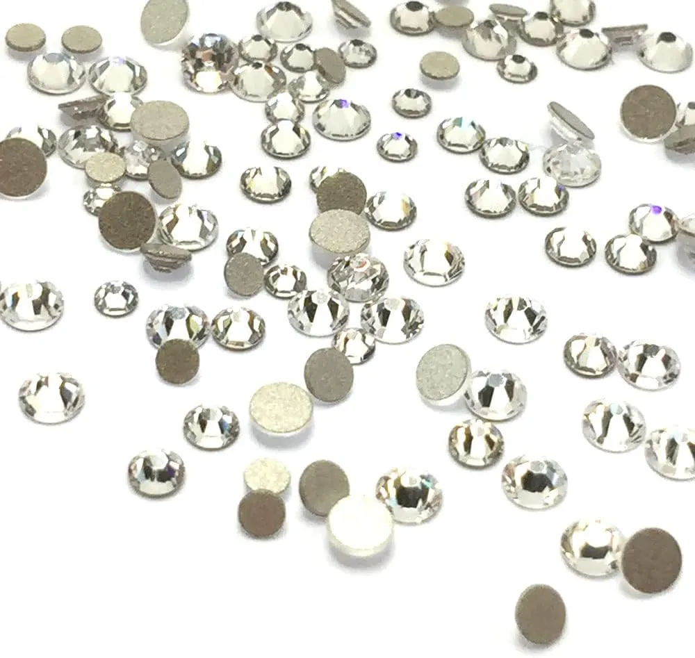Crystal (001) Clear 2058 Austrian Crystal Austria Nail Art Tiny Small Mixed Sizes ss5 ss7 ss9 Flatbacks No Hotfix Rhinestones Bling DIY Round gems Resin Jewellery Deco