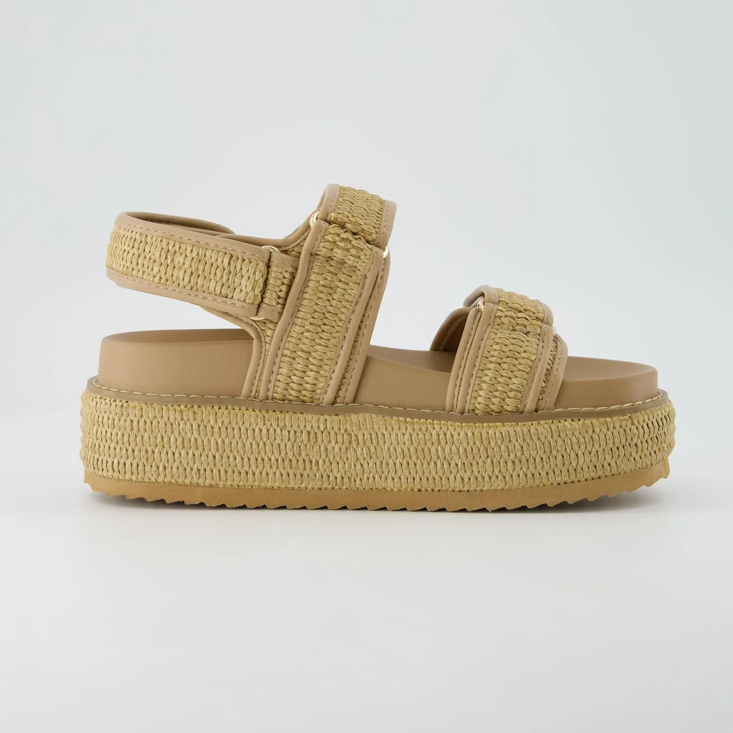 CUSHIONAIRE Women's Shore Raffia Platform Sandal With  Comfort, Wide Widths Available