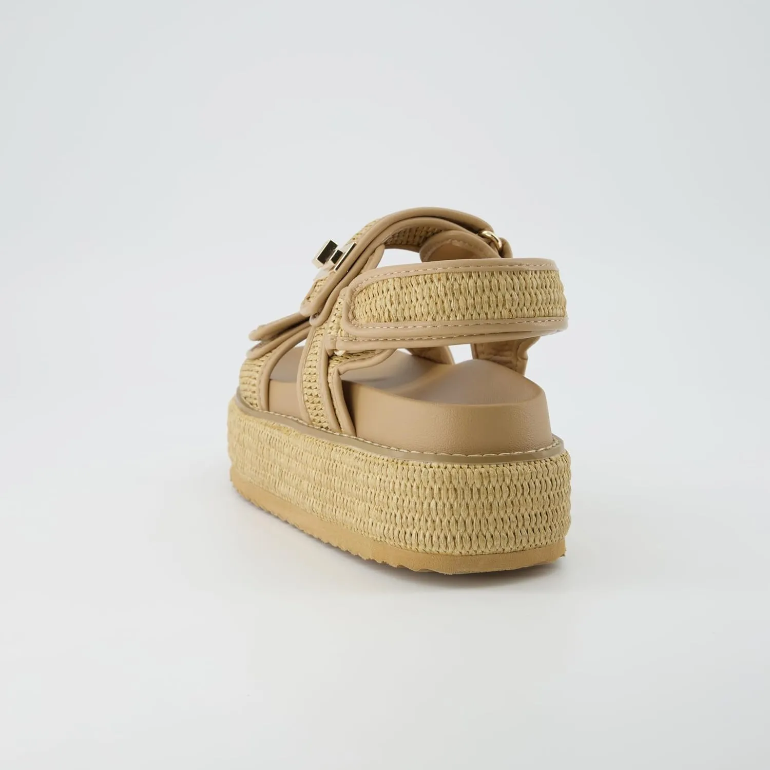 CUSHIONAIRE Women's Shore Raffia Platform Sandal With  Comfort, Wide Widths Available
