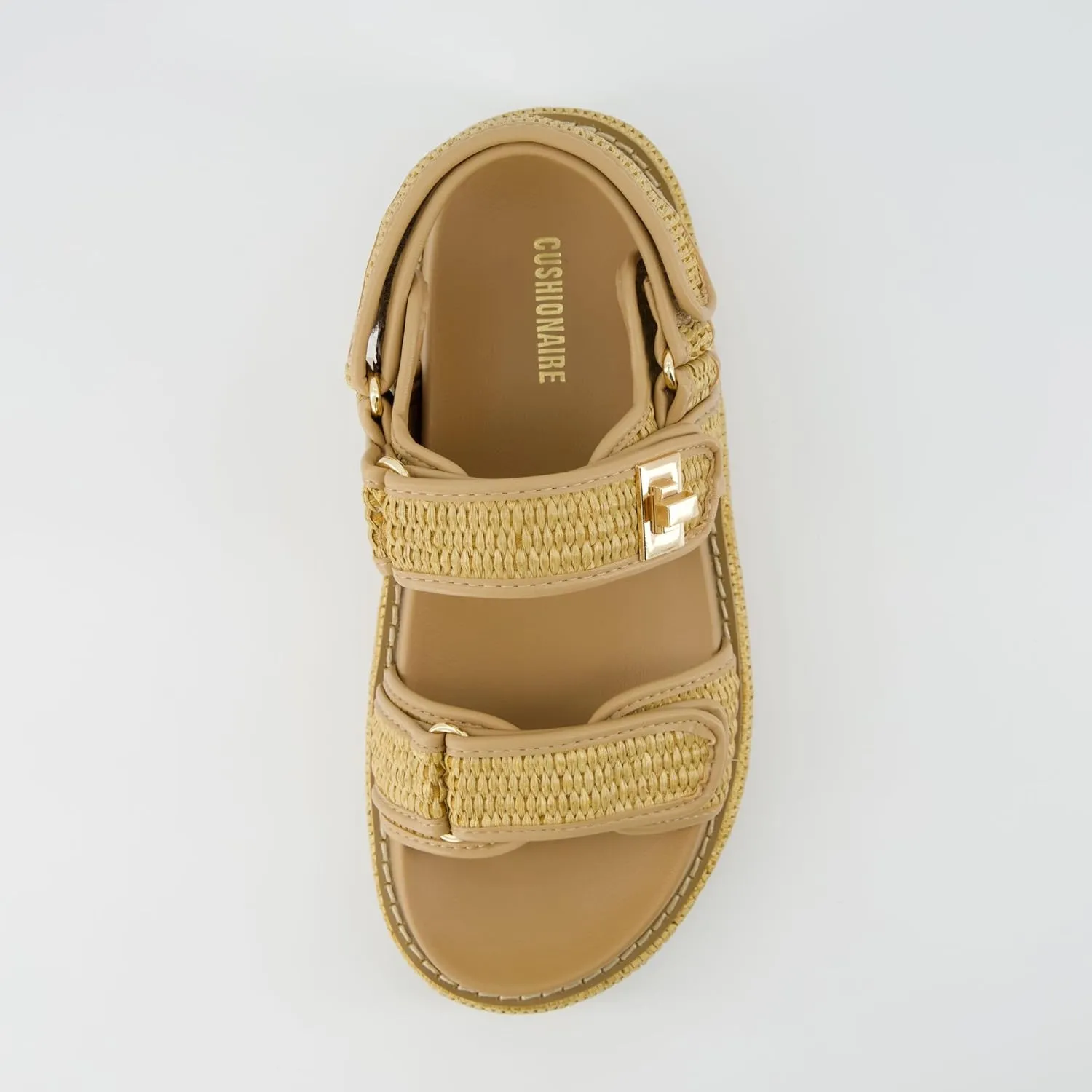 CUSHIONAIRE Women's Shore Raffia Platform Sandal With  Comfort, Wide Widths Available