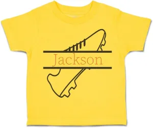 Custom Toddler T-Shirt Personalized Name Soccer Cleats Shoe B Football Cup