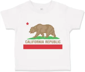 Cute Rascals Toddler T-Shirt California Flag Cotton Best California Flag Boy & Girl Clothes
