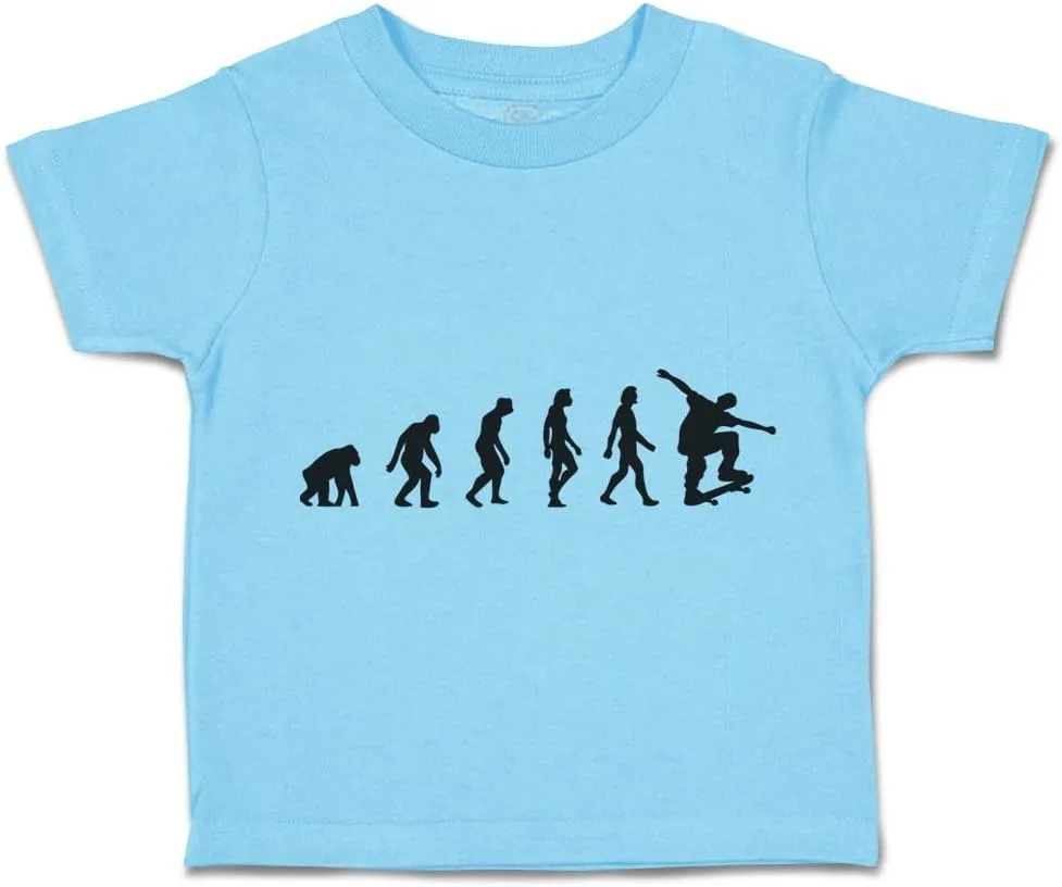 Cute Rascals Toddler T-Shirt Human Evolution into Skater Cotton Olympics Event Boy & Girl Clothes
