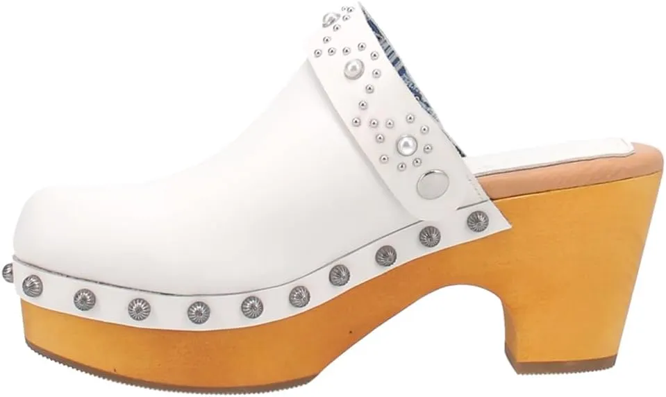 Dan Post Women's Deadwood Studded Platform Clogs Heeled Sandal