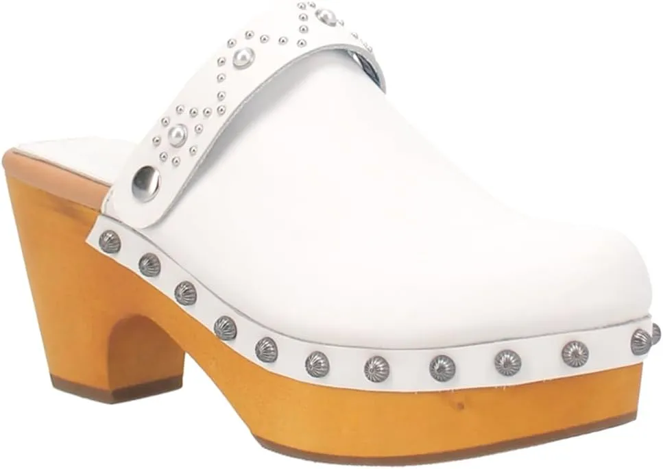 Dan Post Women's Deadwood Studded Platform Clogs Heeled Sandal
