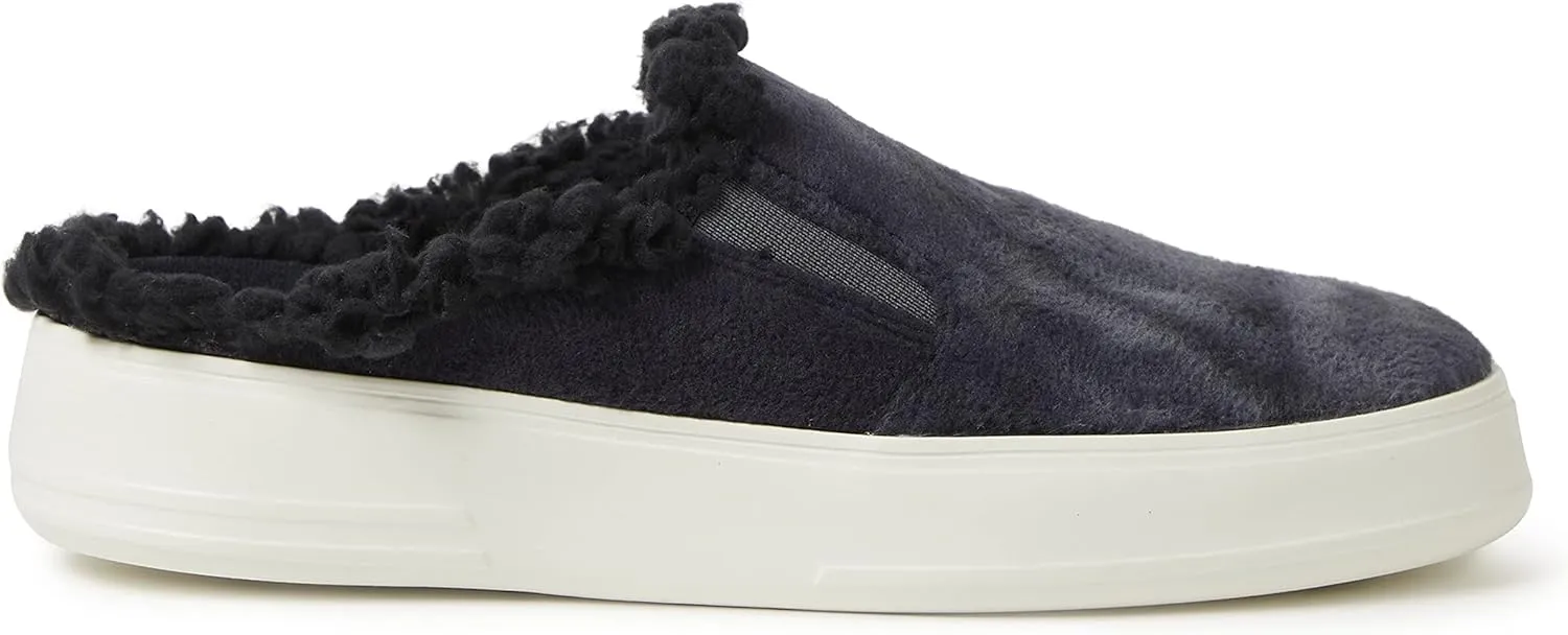 Dearfoams Women's Original Comfort Sport Everly Mule with Faux Fur Cuff