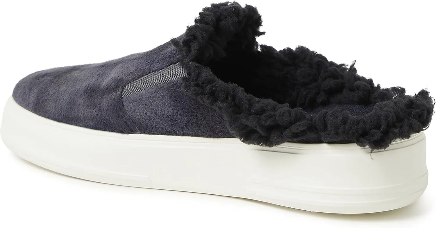 Dearfoams Women's Original Comfort Sport Everly Mule with Faux Fur Cuff