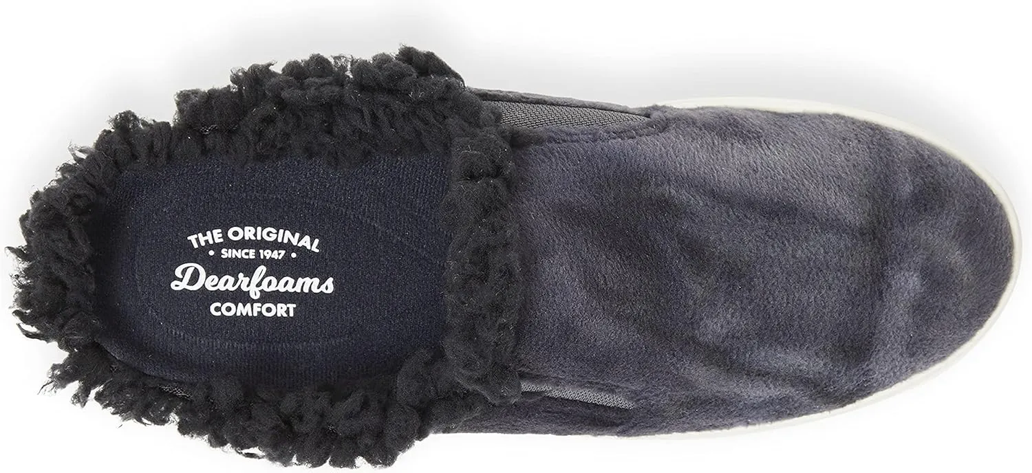 Dearfoams Women's Original Comfort Sport Everly Mule with Faux Fur Cuff