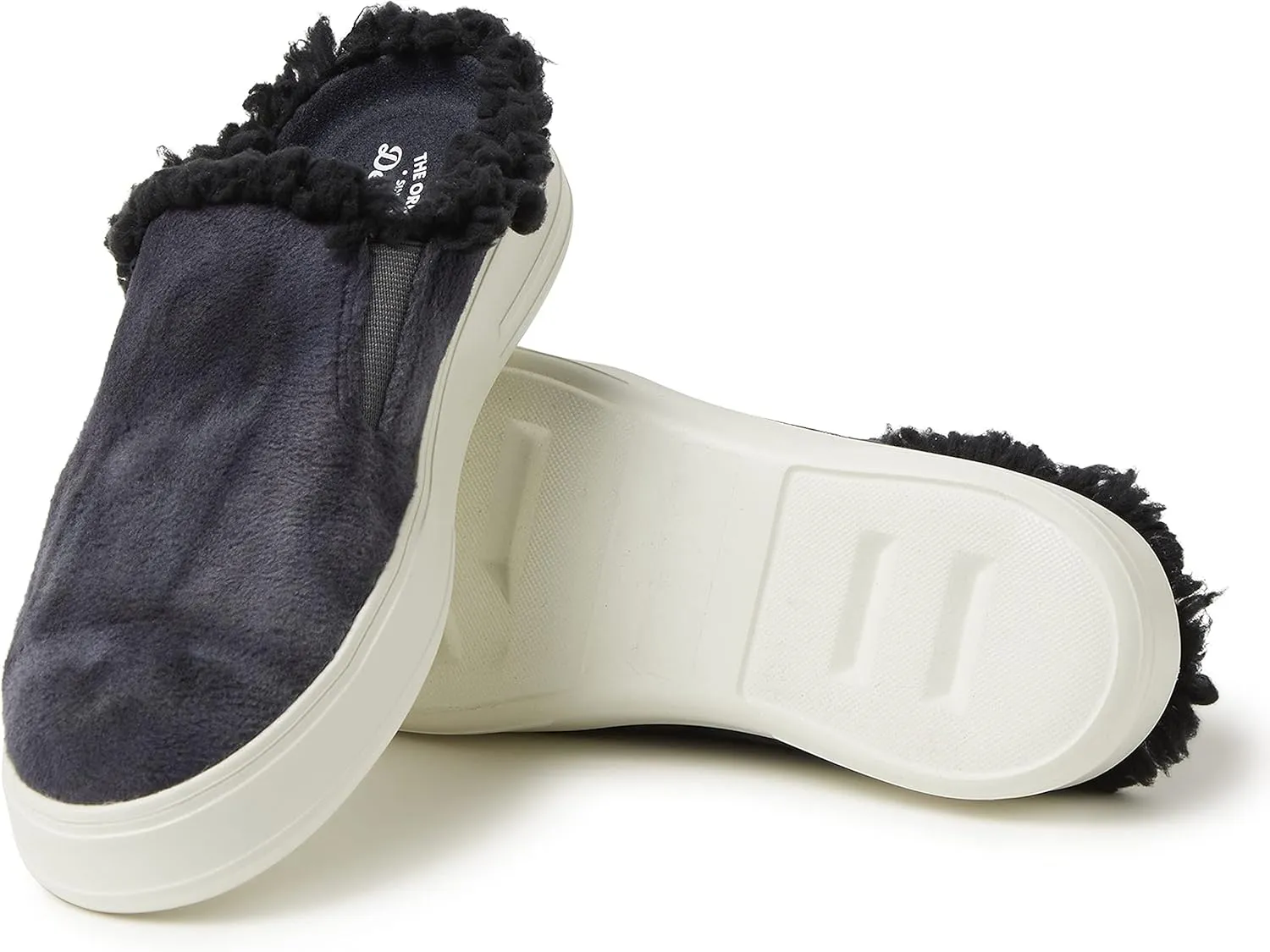 Dearfoams Women's Original Comfort Sport Everly Mule with Faux Fur Cuff