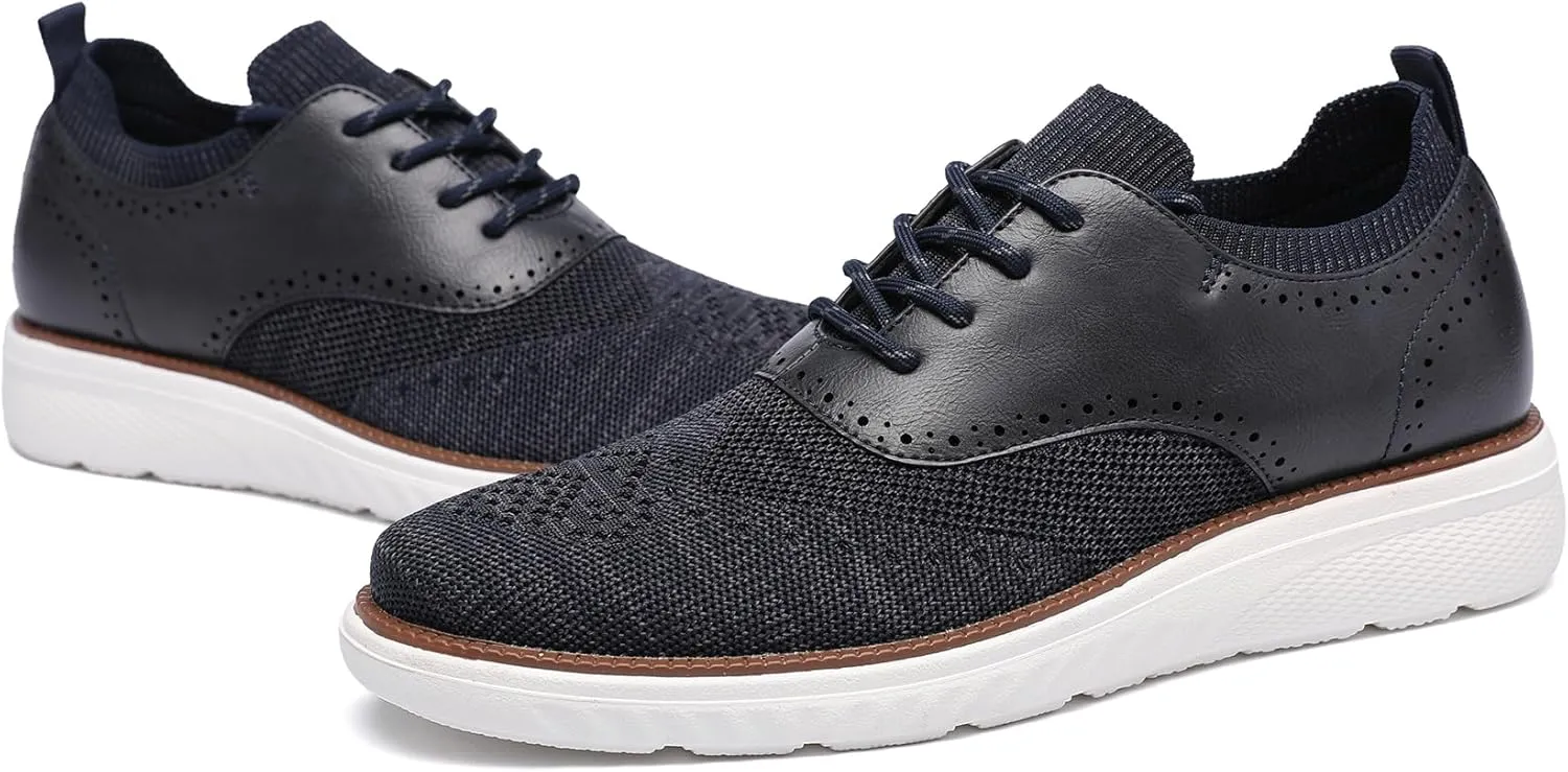 DECARSDZ Men's Casual Dress Shoes Knit Lightweight Breathable Lace-Up Shoes Walking Work Sneakers Fashion Sneaker