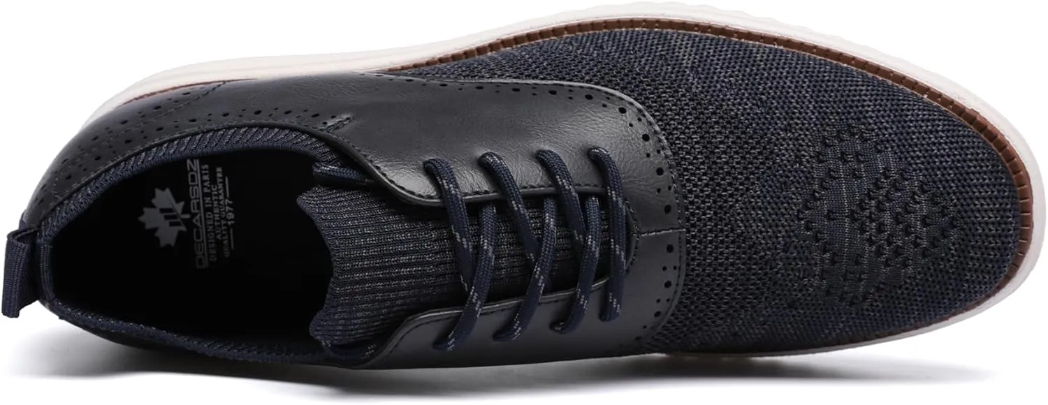 DECARSDZ Men's Casual Dress Shoes Knit Lightweight Breathable Lace-Up Shoes Walking Work Sneakers Fashion Sneaker