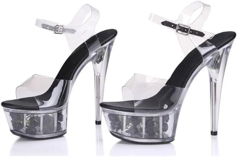 denova's Women's Patent 6in Very High Heel Platform Pole Dance Stiletto Sandal