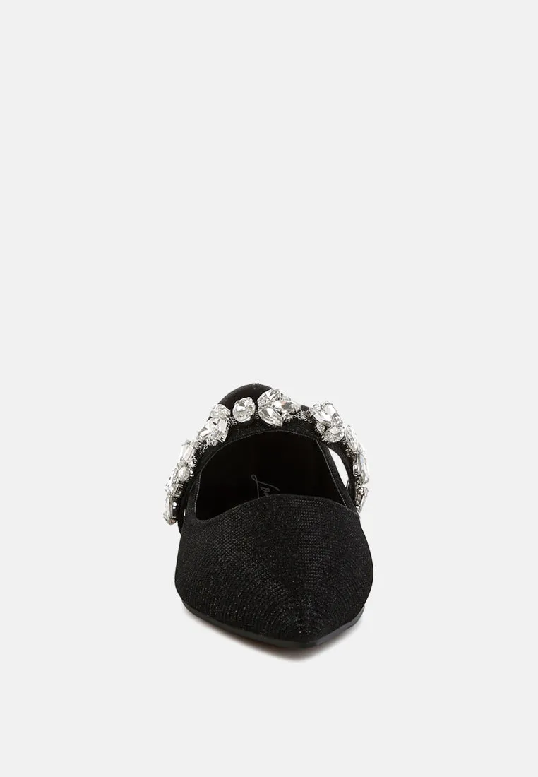 Diamante Brooch Glitter Ballerinas By MODE