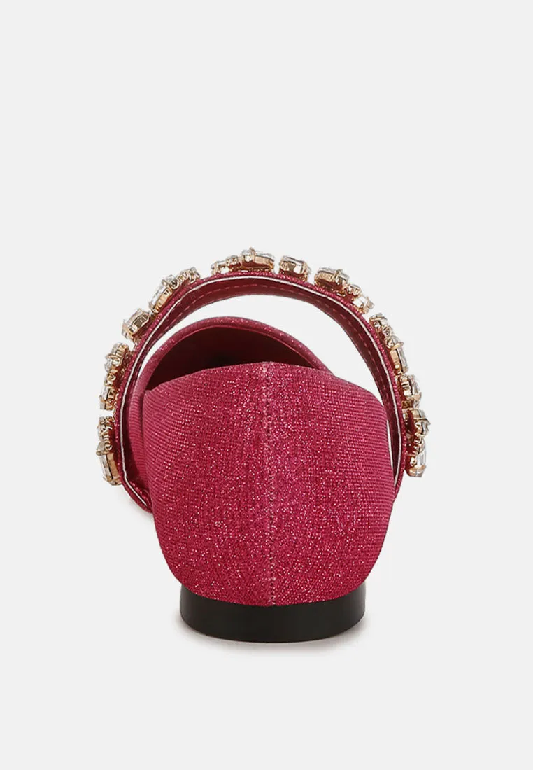 Diamante Brooch Glitter Ballerinas By MODE