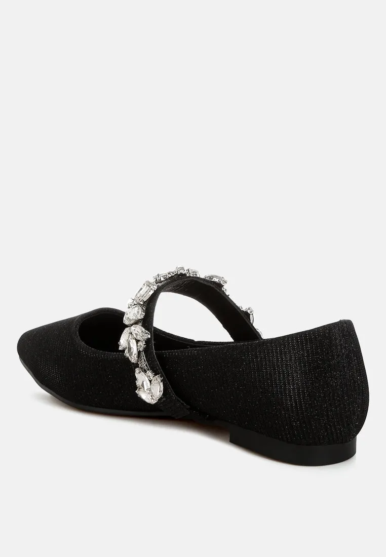 Diamante Brooch Glitter Ballerinas By MODE