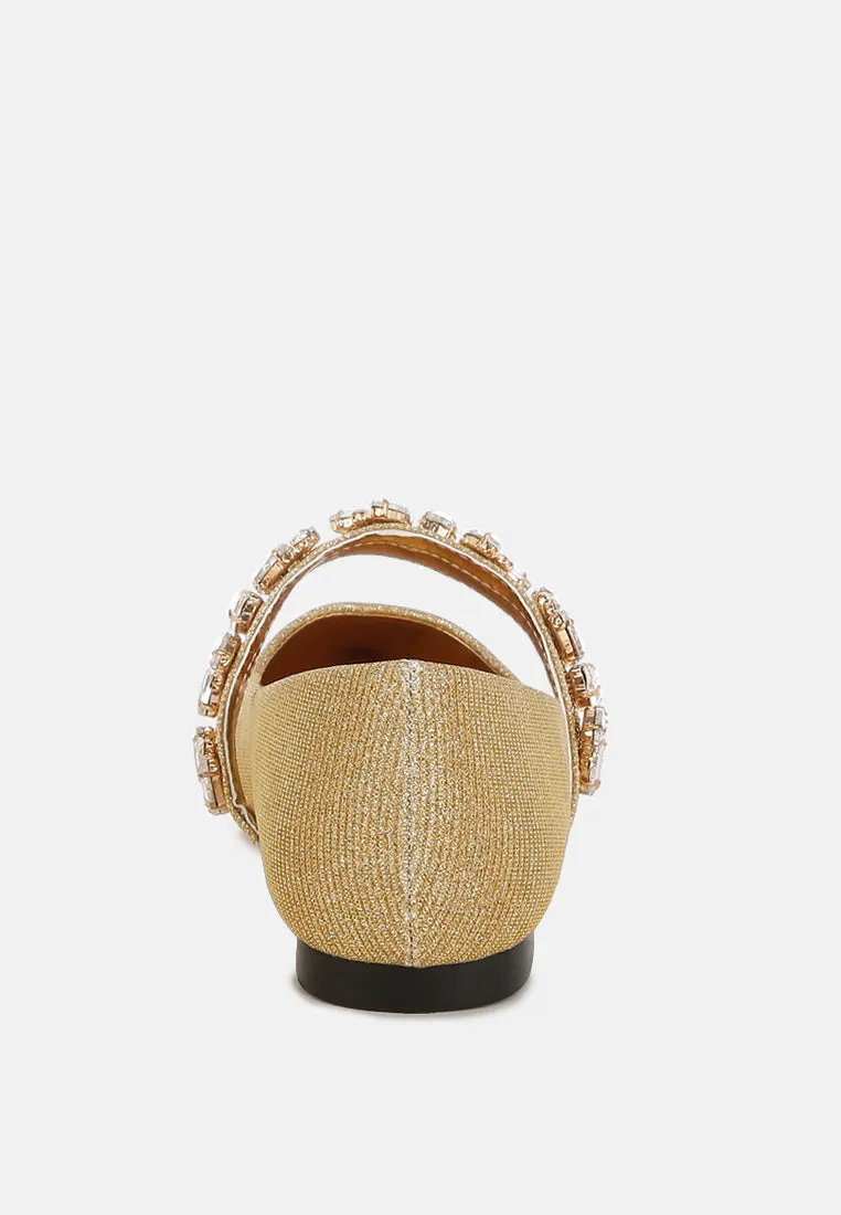 Diamante Brooch Glitter Ballerinas By MODE