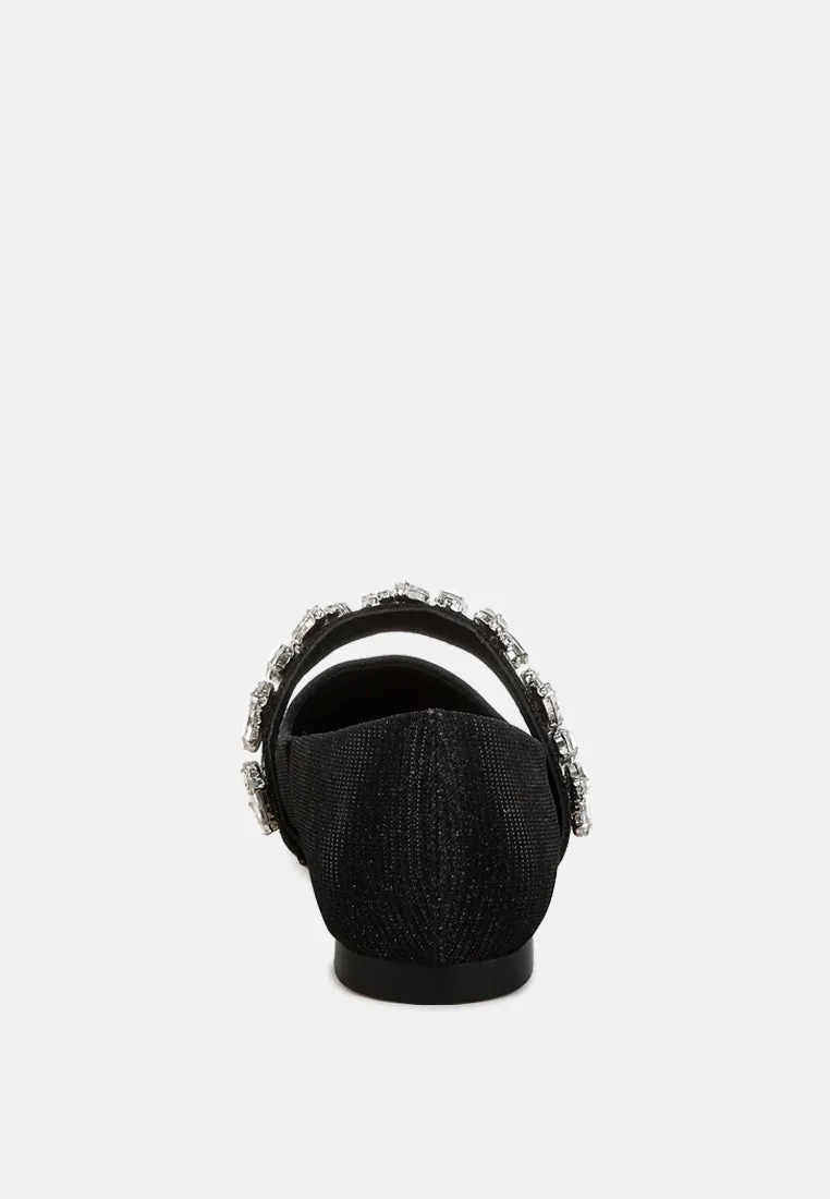 Diamante Brooch Glitter Ballerinas By MODE