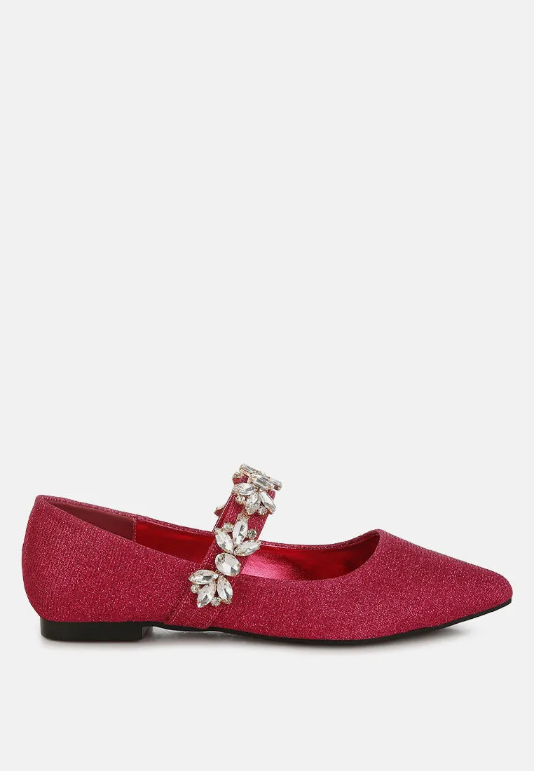 Diamante Brooch Glitter Ballerinas By MODE