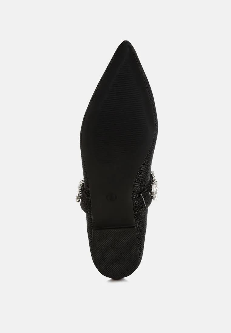 Diamante Brooch Glitter Ballerinas By MODE