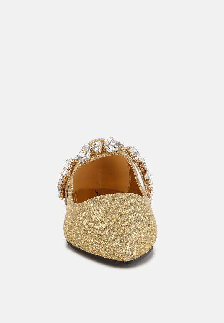 Diamante Brooch Glitter Ballerinas By MODE