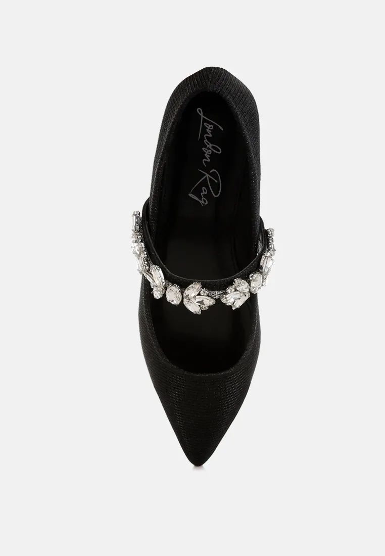 Diamante Brooch Glitter Ballerinas By MODE