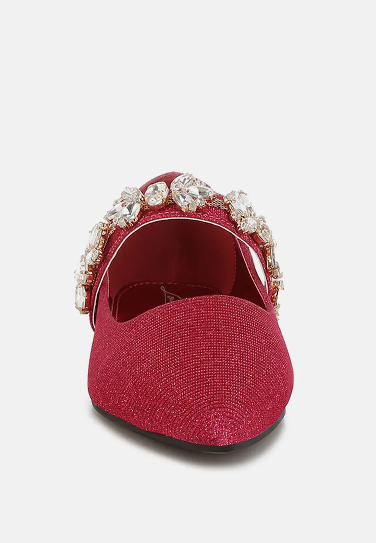 Diamante Brooch Glitter Ballerinas By MODE
