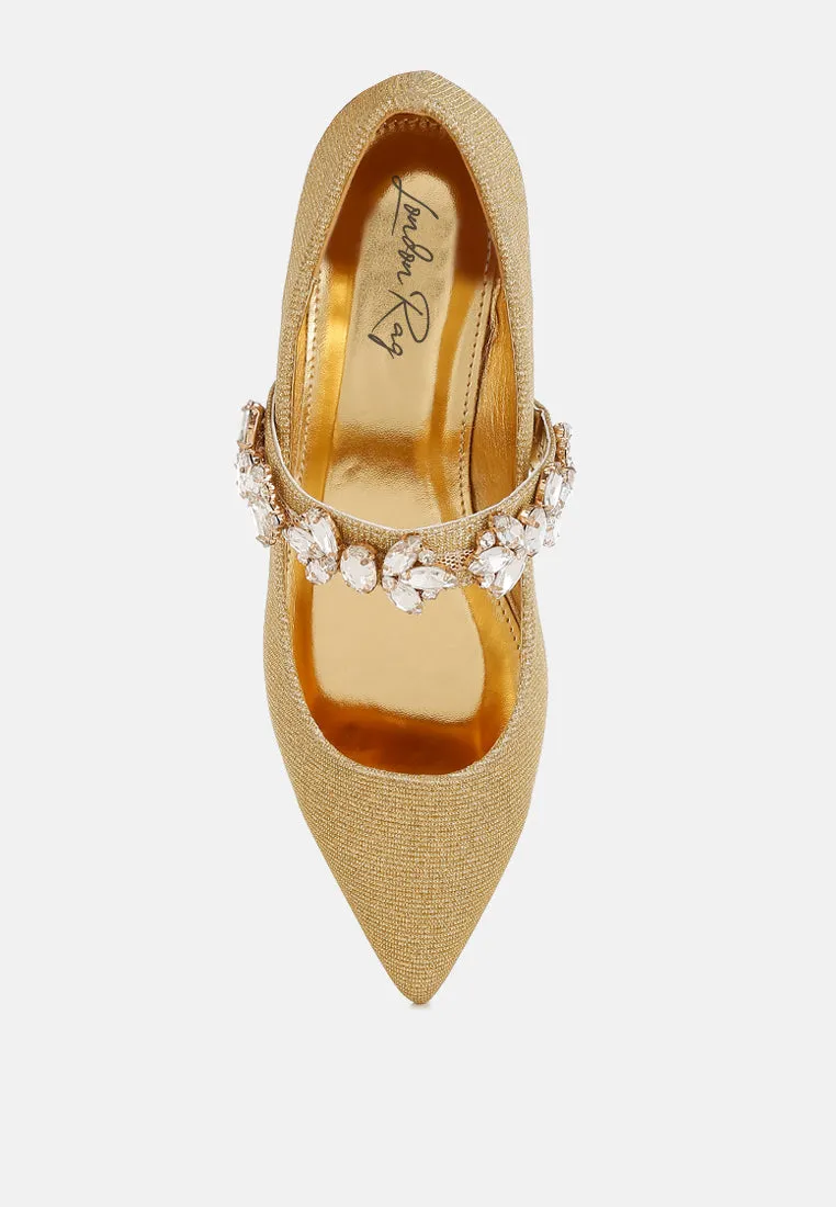 Diamante Brooch Glitter Ballerinas By MODE