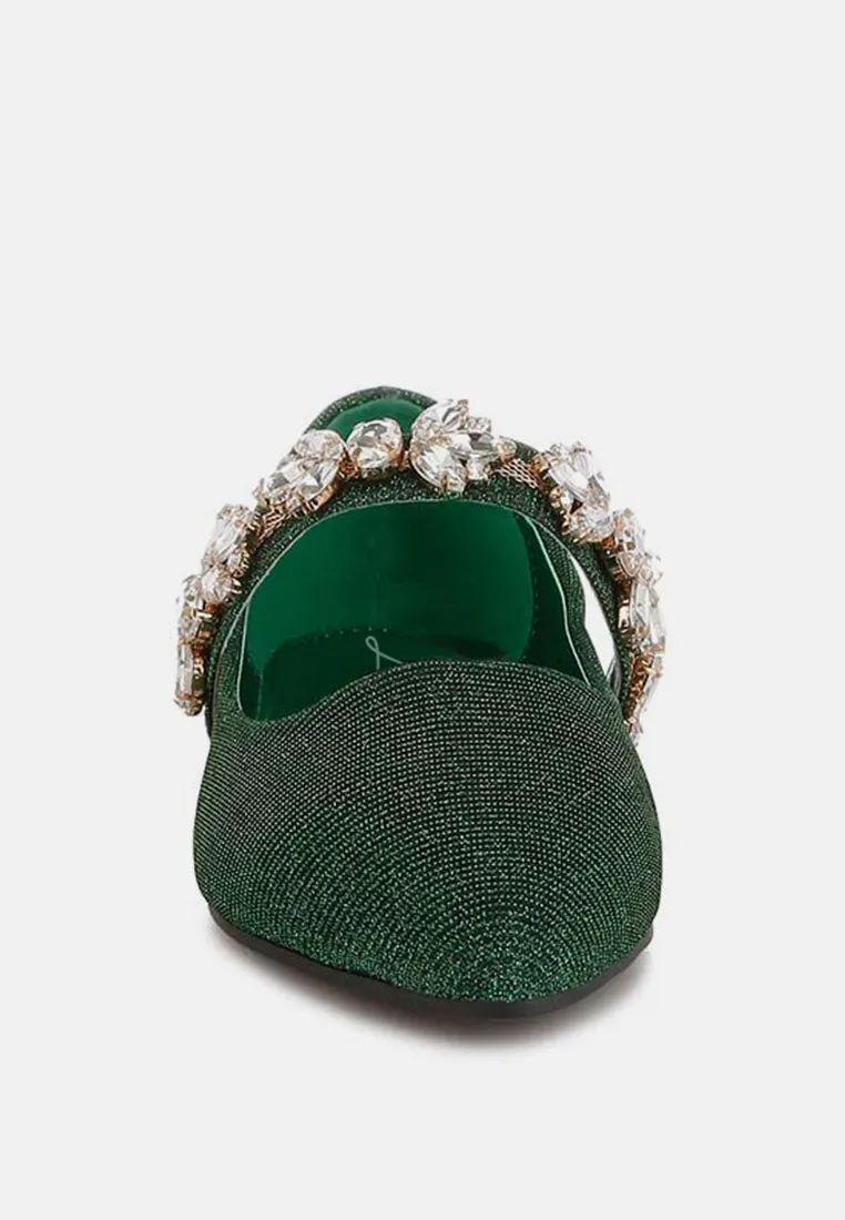 Diamante Brooch Glitter Ballerinas By MODE