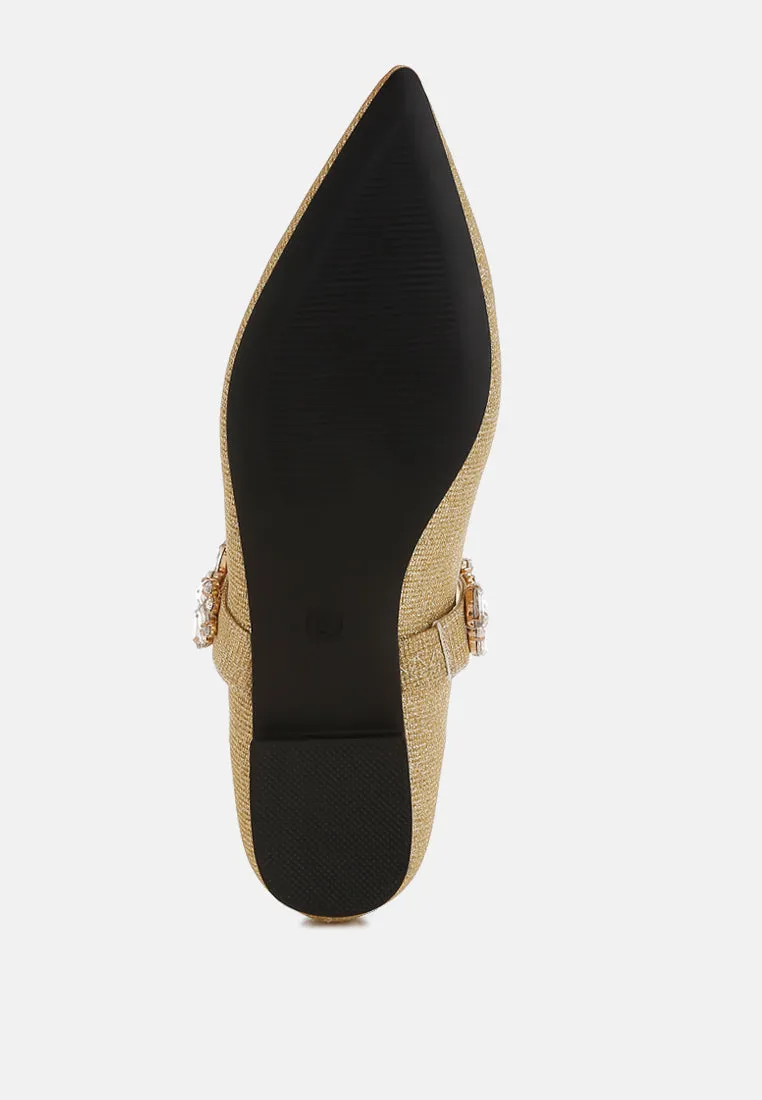 Diamante Brooch Glitter Ballerinas By MODE