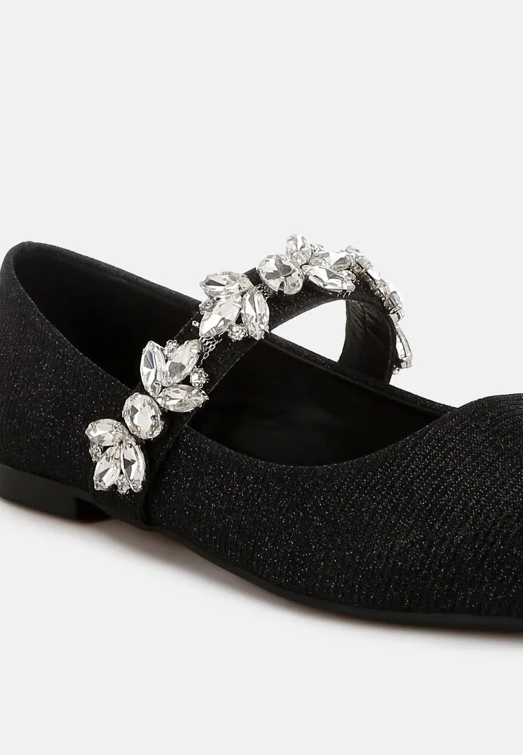 Diamante Brooch Glitter Ballerinas By MODE