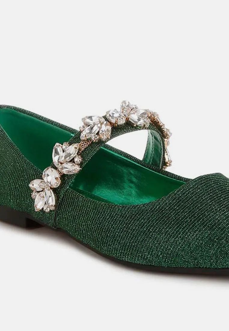 Diamante Brooch Glitter Ballerinas By MODE