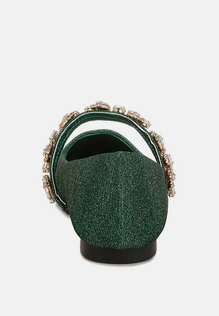 Diamante Brooch Glitter Ballerinas By MODE