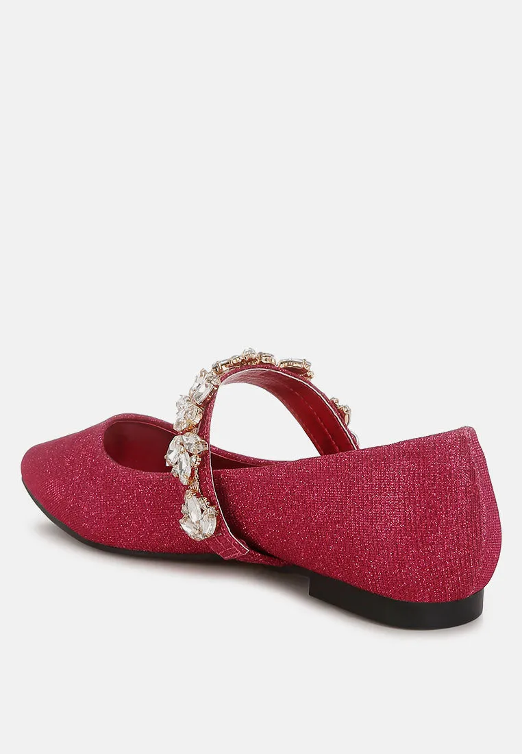 Diamante Brooch Glitter Ballerinas By MODE