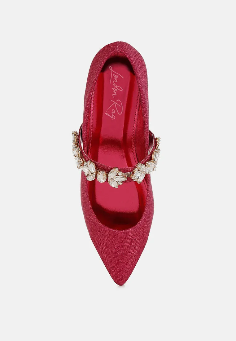 Diamante Brooch Glitter Ballerinas By MODE