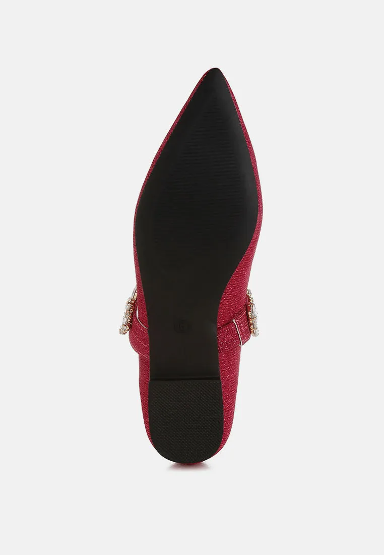 Diamante Brooch Glitter Ballerinas By MODE