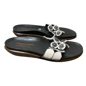 Donald J Pliner Brown White Leather Sandal Sz 8.5
