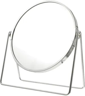 Double Sided Metal Makeup Mirror Elegant Vanity Mirror for Desktop Magnification Sturdy Base Compact for Makeup Shaving and Dressing