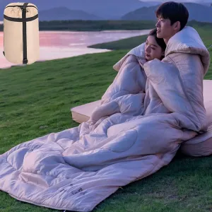 Double Ultralight Sleeping Bag, 2 Person Envelope Lightweight Portable Sleeping Bag with Compression Sack for Cold Warm Weather