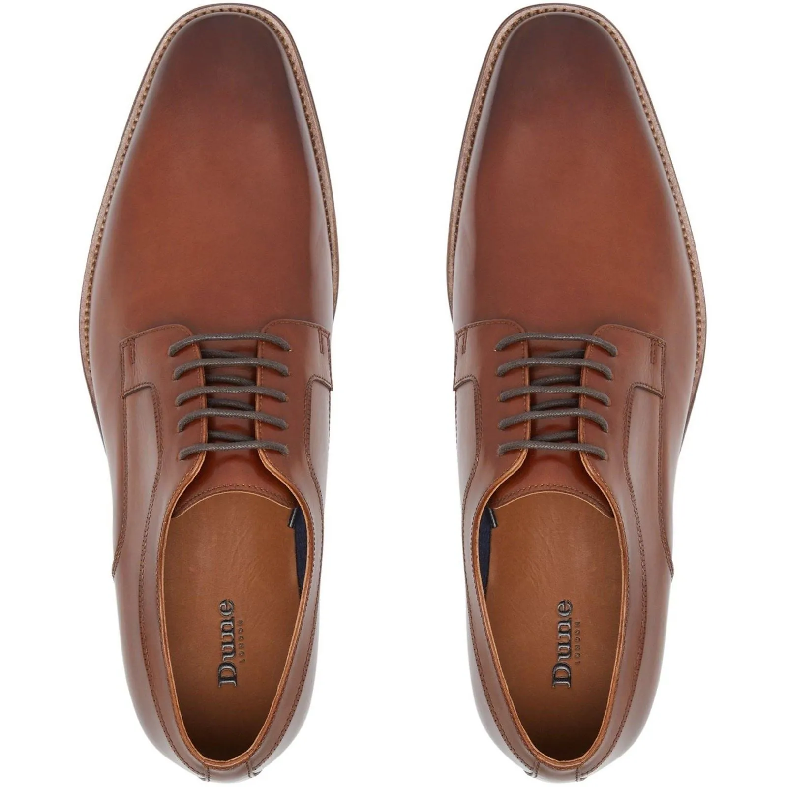 Dune Sparrows Leather Men's Brown Oxford Shoes