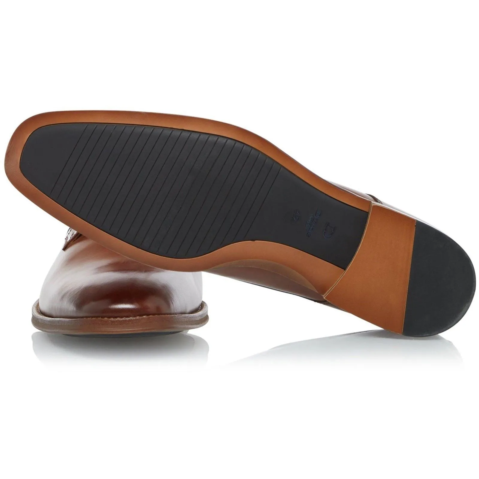 Dune Sparrows Leather Men's Brown Oxford Shoes