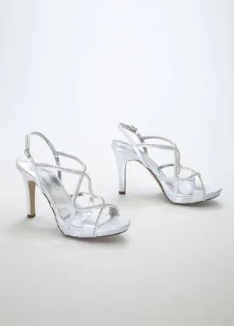 Dyeable Strappy Platform Sandal with Crystals