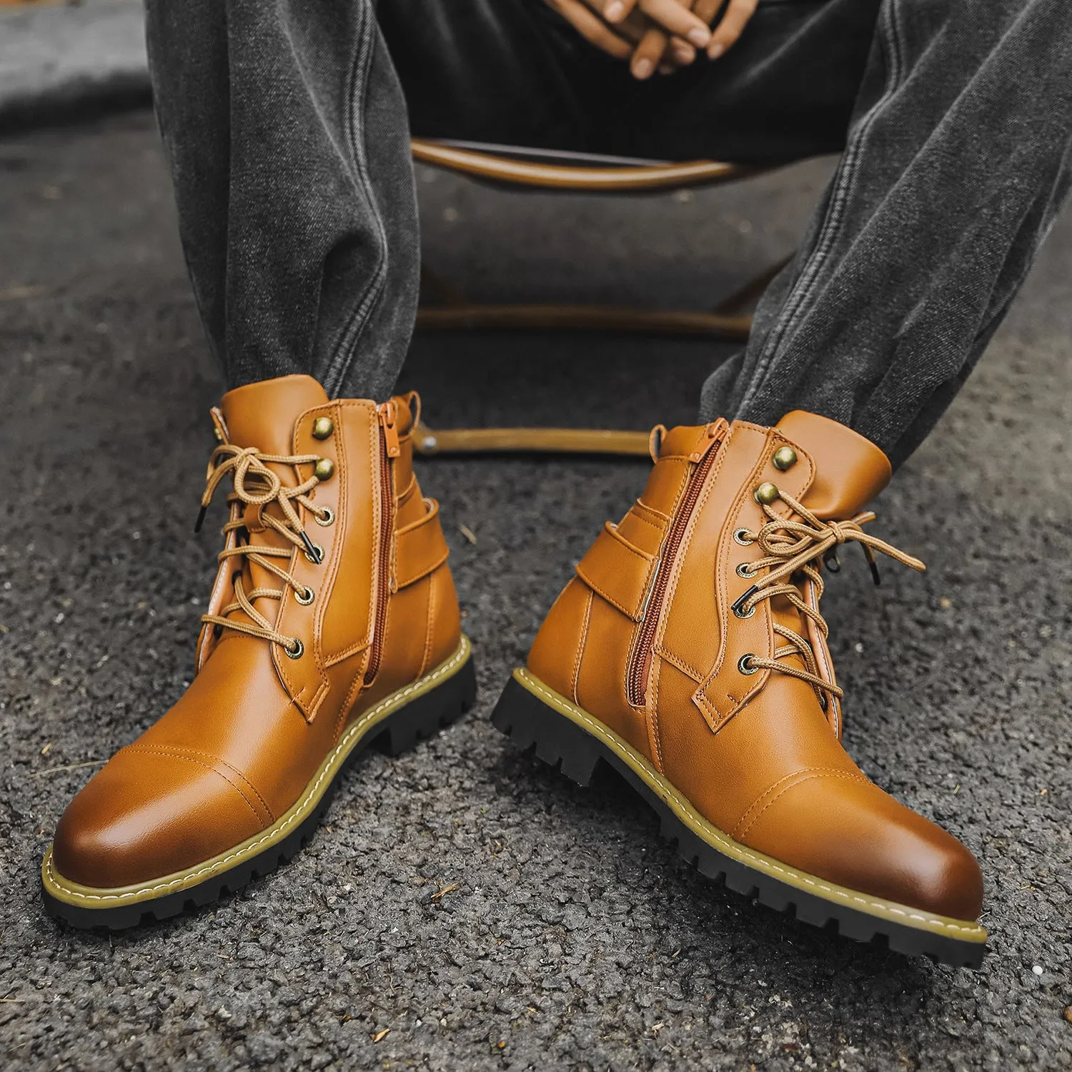 ELIJAH PRESCOTT OXFORD LEATHER BOOTS