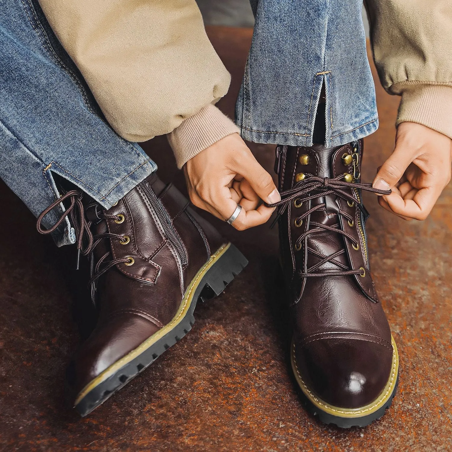 ELIJAH PRESCOTT OXFORD LEATHER BOOTS
