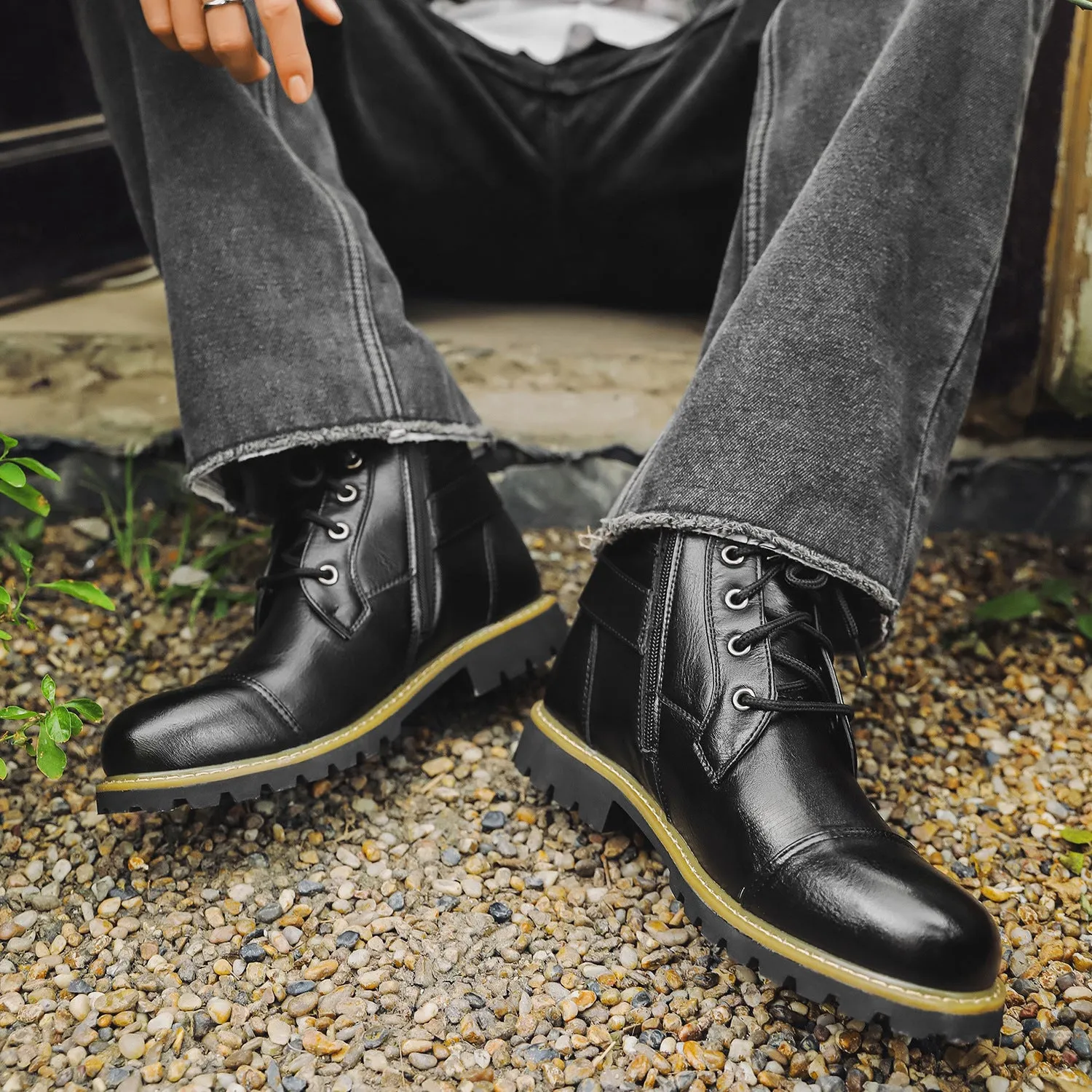 ELIJAH PRESCOTT OXFORD LEATHER BOOTS